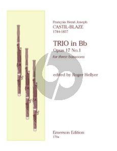 Castil-Blaze Trio Op.17 No.1 for 3 Bassoons (Parts) (edited by Roger Hellyer)