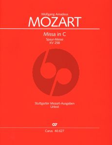 Mozart Missa in C-dur KV 258 Soli-Chor-Orchester (Partitur) (Bernhard Janz)