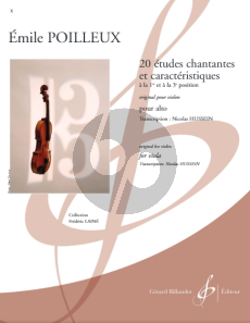 Poilleux 20 études chantantes et caractéristiques Viola (transcr. Nicolas Hussain)