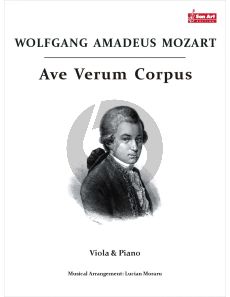 Mozart Ave Verum Corpus for Viola and Piano (Score and Part) (Arrangement by Lucian Moraru)