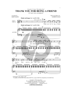 Thank You For Being A Friend (Theme from The Golden Girls) (arr. Greg Gilpin)