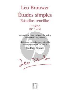 Brouwer Etudes Simples / Estudios Sencillos Vol.1 (Nos.1 - 5) pour Guitare