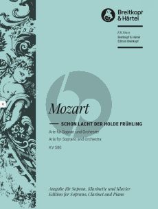 Mozart Schon lacht der holde Fruhling (KV 580) Sopran Stimme-Klarinette Bb-Klavier)
