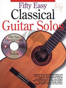 50 Easy Classical Guitar Solos (incl .TAB.) Book with Cd