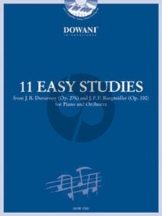 Album 11 Easy Studies from Duvernoy Op.276 and Burgmuller Op.100 (Piano with Orch./ 2 Piano's) Bk- 2 CD's (Dowani 3 Tempi Play-Along)