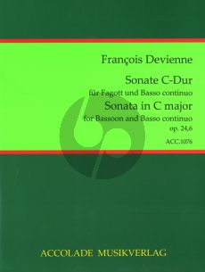 Devienne 6 Sonaten Op.24 No.6 C-dur Fagott-Bc (Jörg Dähler)
