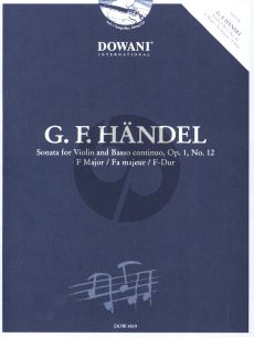 Handel Sonate F-Dur Op. 1 No. 12 Violin and Bc (Bk-Cd) (Dowani 3 Tempi Play-Along)