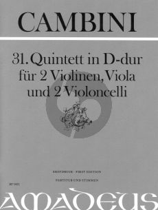 Cambini Quintet No.31 D-major 2 Violins-Viola-2 Violoncellos (Score/Parts) (Bernhard Pauler)