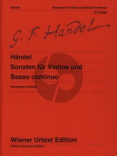 Handel 13 Sonatas for Violin and Piano (edited by Bernhard Moosbauer) (Wiener-Urtext)