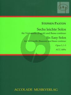6 leichte Solos Op. 3 Vol. 1 No. 1 - 3 Violoncello [Bassoon]-Bc