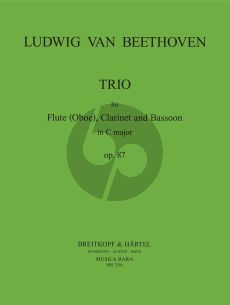 Beethoven Trio C-major Op.87 Flute (Oboe)-Clarinet and Bassoon (Score/Parts) (transcr. by John P. Newhill)