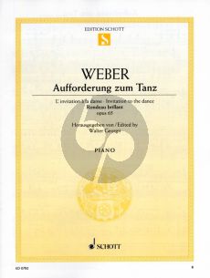 Weber Aufforderung zum Tanz Op.65 Klavier (Rondeau Brillant) (Walter Georgii)