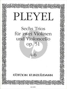 Pleyel 6 Trios Op.51 Vol.2 B.413-415 (No.4-6) 2 Violinen-Violoncello (Stimmen) (Bernhard Pauler)