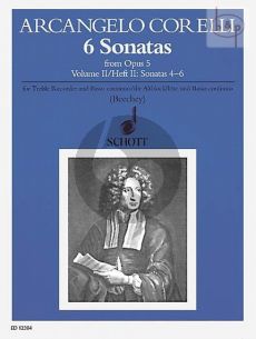 6 Sonatas from Op.5 Vol.2 Treble Recorder-Bc