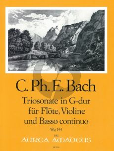 Bach Triosonate G-dur Wq 144 Flöte[Oboe/Violine-Violine-Bc (Part./Stimmen) (Manfredo Zimmermann)