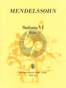 Mendelssohn Jugendsinfonie No. 6 Es-dur Streicher Partitur (Hellmuth Christian Wolff)