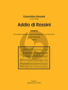 Addio di Rossini - Cavatina Mezzosopran (oder Bariton)-Klavier