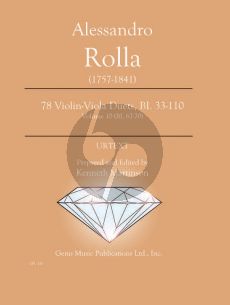 Rolla 78 Duets Volume 10 BI. 67 - 70 Violin - Viola (Prepared and Edited by Kenneth Martinson) (Urtext)