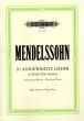 Mendelssohn Ausgewahlte Lieder Hohe Stimme mit Klavier (Herausgegeben von Paul Losse)