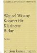 Wratny Concerto B-flat major Clarinet-Orch. Score
