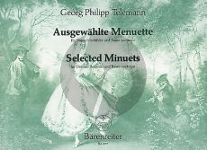 Telemann Ausgewählte Menuette TWV 34 für Sopranblockflöte (Violine, Querflöte, Viola da gamba) und Basso continuo (Herausgegeben von Waldemar Woehl)