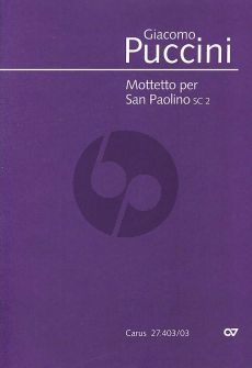 Puccini Mottetto per San Paolino (SC 2) Bariton-SATB-Orchester (Klavierauszug lat.) (Dieter Schickling)