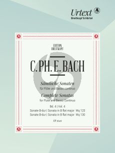 Bach Sonatas Vol. 4 no. 7 - 8 WQ 125 and WQ 130 Flute-Bc (edited by Ulrich Leisinger)