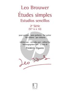 Brouwer Etudes Simples / Estudios Sencillos Vol.2 (No.6-10) pour Guitare (Edition par Frederic Zigante)