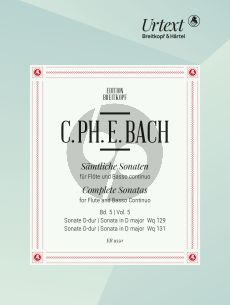 Bach Sonatas Vol. 5 WQ 129 and WQ 131 Flute-Bc (edited by Ulrich Leisinger)