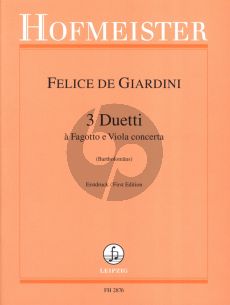 Giardini 3 Duetti Fagotto e Viola Concerta (Helge Bartholomaus) (Score/Parts)