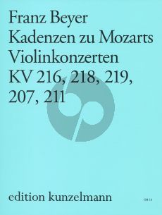 Beyer Cadenzas to Mozart's Violin Concertos KV 216 - 218 - 219 - 207 - 211