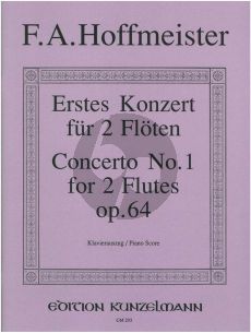 Hoffmeister Konzert No.1 D-dur Op. 64 2 Flöten und Orchester (Klavierauszug) (Hermann Muller)