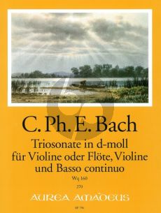 Bach Triosonate d-moll Wq 160 Violin[Flute/Oboe]-Violin- Bc (Partitur/Stimmen) (Herausgegeben von Bernhard Pauler Continuo Andreas Kohn)