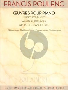 Poulenc Oeuvres pour Piano Edition Originale (Works for Piano Original Edition)