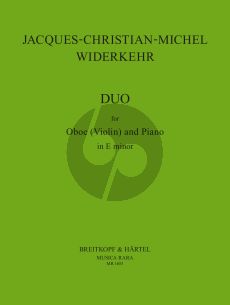 Widerkehr Duo Sonata e-minor Oboe (or Violin)-Piano (edited J.Brown)