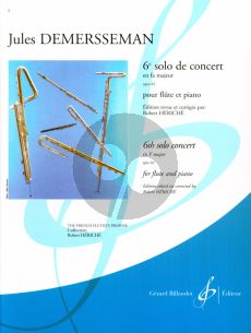 Demersseman Solo de Concert No.6 Fa-majeur Op.82 pour Flute et Piano (Heriche)