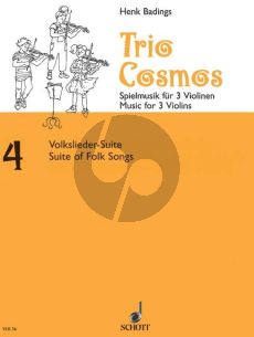 Badings Trio Cosmos No.4 3 Violinen (Spielpartitur)