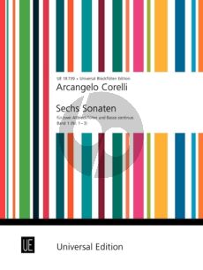 Corelli 6 Sonaten Vol.1 2 Altblockflöten-Bc