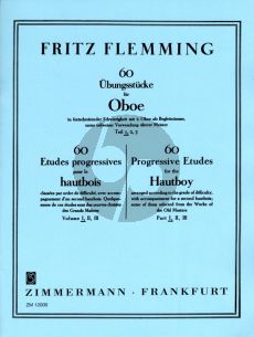 Flemming 60 Ubungsstucke Vol. 1 in fortschreitender Schwierigkeit mit 2.Oboe als Begleitstimme