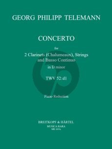 Telemann Concerto d-minor TWV 52:d1 for 2 Clarinets and Piano (edited by Hermann Dechant)