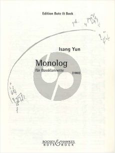 Yun Monolog (1983) Bassklarinette solo