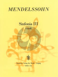 Mendelssohn Sinfonia No. 3 e-moll MWV N 3 Streichorchester (Partitur) (Hellmuth Christian Wolff)