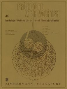 Album Frohliche Weihnachten fur Variable Ensemble Klavierpartitur (40 beliebte Weihnachts- und Neujahrslieder bearbeitet von Adolf Brunner) (Klavier, Violine I, Violine II, Violoncello, Flöte, Klarinette, Gitarre)