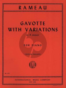 Rameau Gavotte with Variations a-minor Piano (edited by Isidor Philipp)