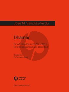 Sanchez-Verdu Dhamar Alto Saxophone and Accordion (Playing Score)