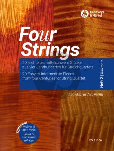 Fo(u)r Strings 2 String Quartet Score-Parts (20 Easy to Intermediate Pieces No. 13 - 20) (Eva-Maria Neumann)