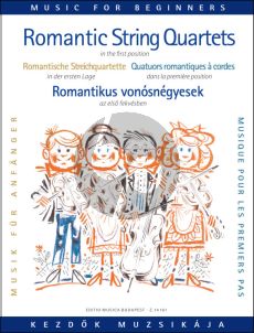 Album Romantic String Quartets for Beginners (First Pos.) (Score-Parts) (edited by Árpád Pejtsik and Lajos Vigh)