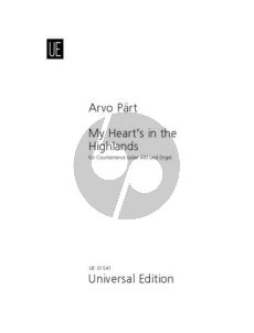 Part My Heart's in the Highlands Voice and Organ (Countertenor[Alto])