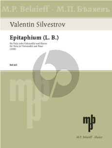 Silvestrov Epitaphium (L.B.) Viola (Vc.)-Piano (interm.-adv.)