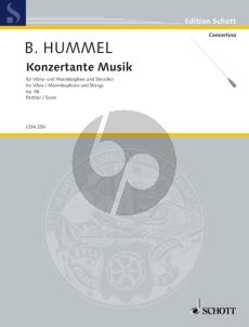 Hummel Konzertante Musik Op.86 (Vibra-Marimbaphone- Strings) (Score)